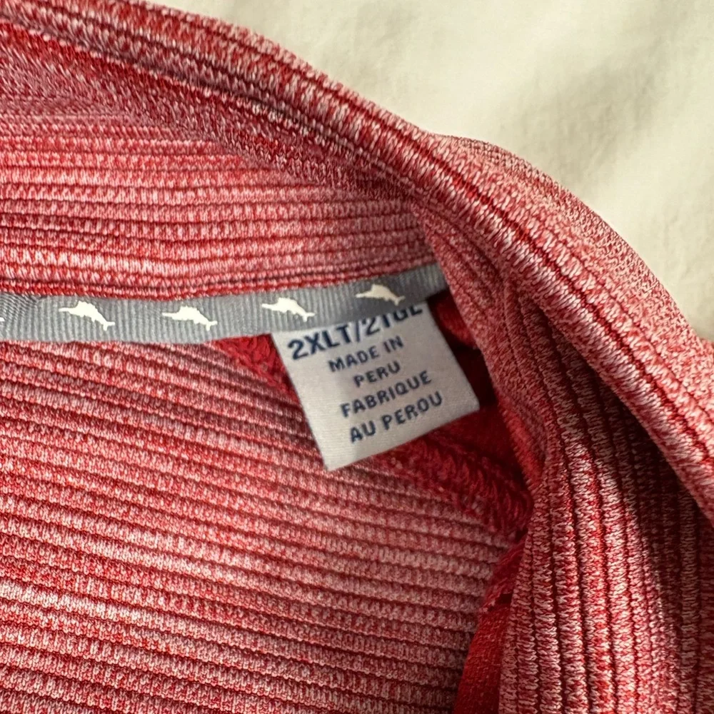 Tommy Bahama Mens Red 3/4 Zipper Long Sleeve Polyester Light Sweatshirt 2XLT - Picture 8 of 10